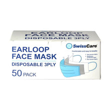 SwissCare Disposable 3 Ply Earloop Face Masks - 50 Pack