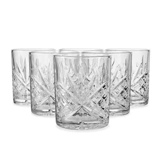 Set of 6 Clear Drinking Glasses, 300ml