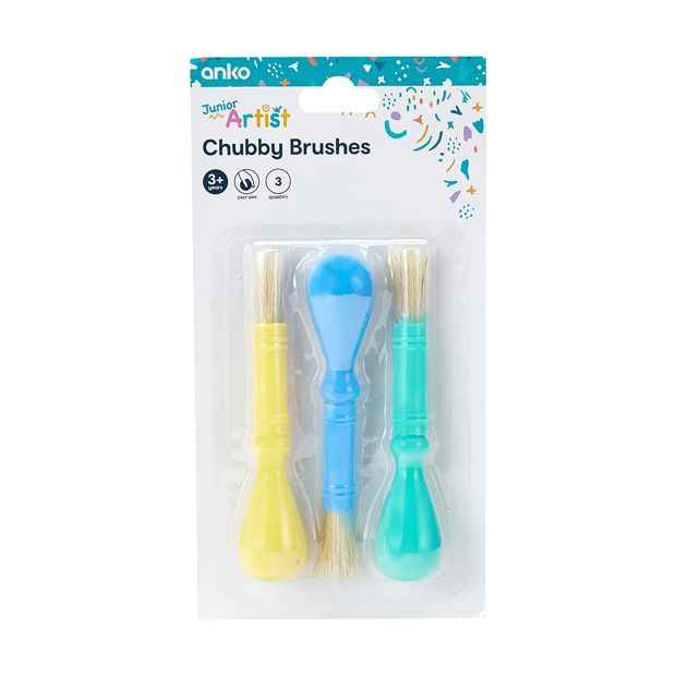 Junior Artist Chubby Brushes, 3 Pack - Anko