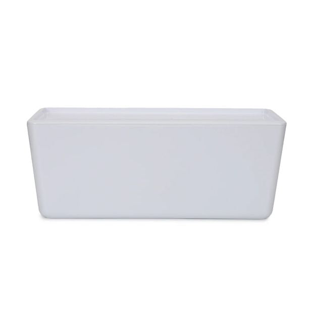 5L Smooth and Shiny Plastic Tub, White - Anko