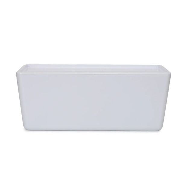 5L Smooth and Shiny Plastic Tub, White - Anko
