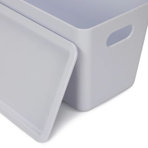 5L Smooth and Shiny Plastic Tub, White - Anko