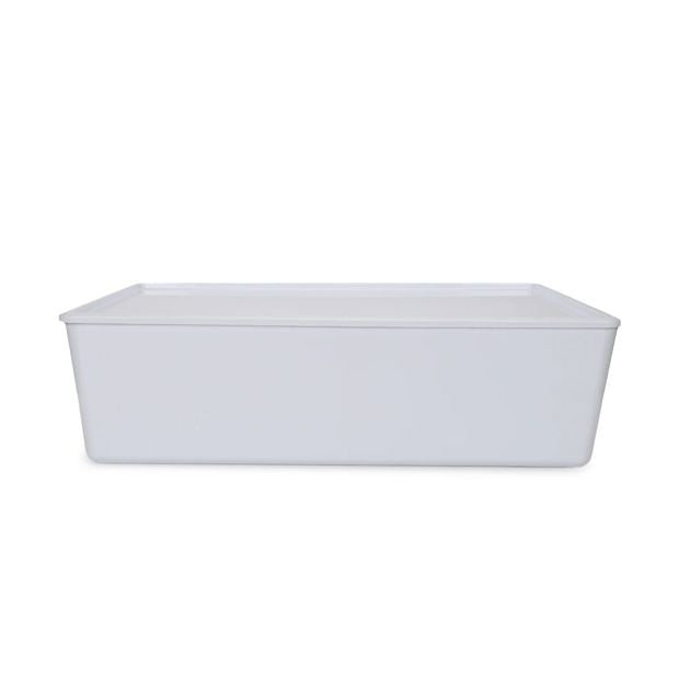 26L Smooth and Shiny Plastic Tub, White - Anko