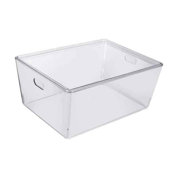 11L Smooth and Shiny Plastic Tub, Clear - Anko