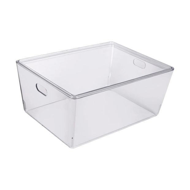 11L Smooth and Shiny Plastic Tub, Clear - Anko
