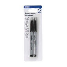 2 Pack Permanent Markers - Black