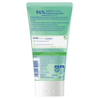 Nivea Purifying Wash Scrub 150ml - Ocean Algae