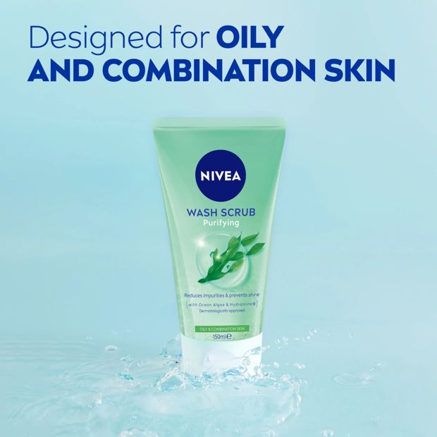 Nivea Purifying Wash Scrub 150ml - Ocean Algae