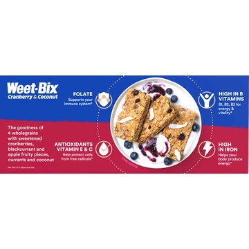 Weet-Bix Cranberry & Coconut Breakfast Cereal 450g