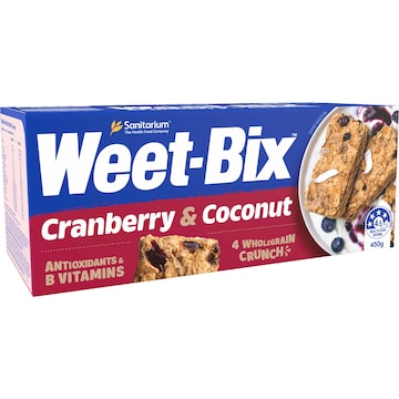 Weet-Bix Cranberry & Coconut Breakfast Cereal 450g