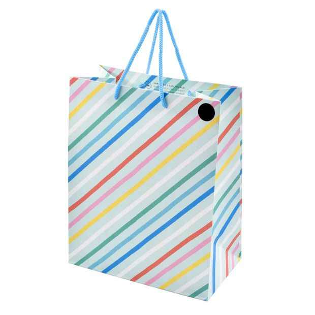 Hallmark Medium Colourful Diagonal Stripe Gift Bag