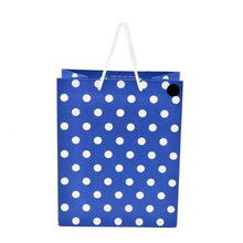 Medium Gift Bag - Blue with White Polka Dots