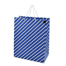 Hallmark Large Blue Diagonal White Stripe Gift Bag