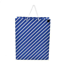 Hallmark Large Blue Diagonal White Stripe Gift Bag