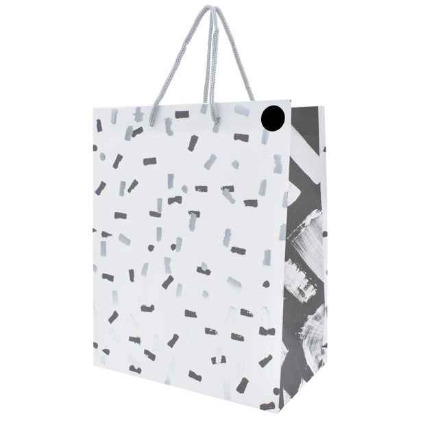 Hallmark Medium White & Silver Confetti Gift Bag