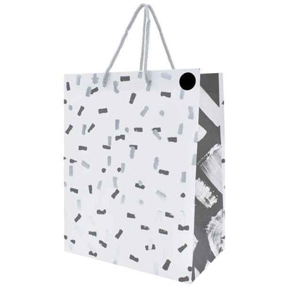 Hallmark Medium White & Silver Confetti Gift Bag