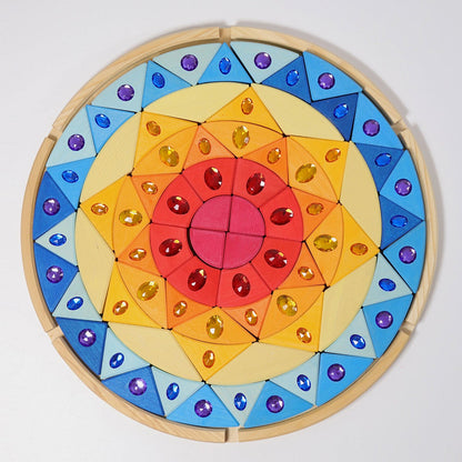 Grimm's Sparkling Mandala Sun Wooden Toys Baby Toddler Toys Gifting Idea for 3yrs+