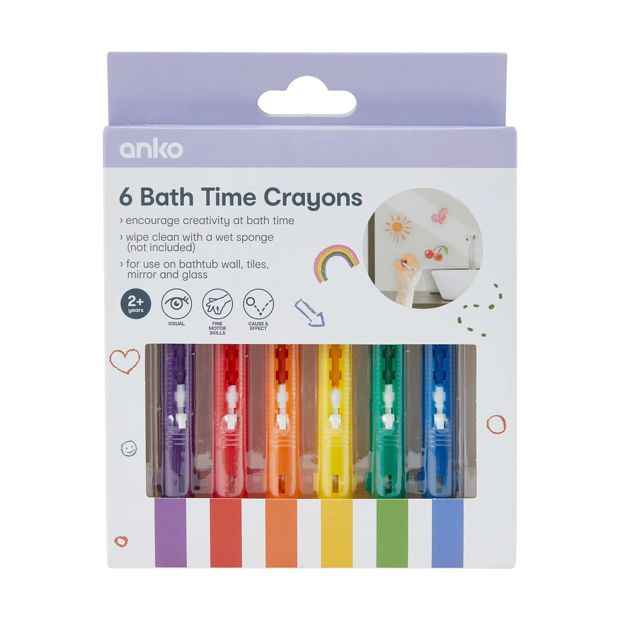 Bath Time Crayons, 6 Pack - Anko