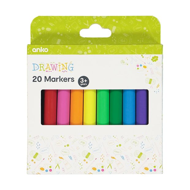 Markers, 20 Pack - Anko