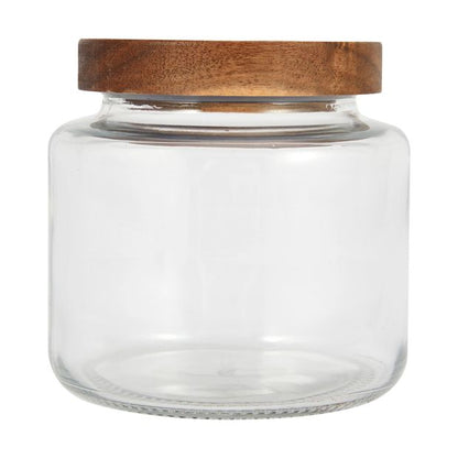 550ml Glass Jar with Wood Lid - Anko