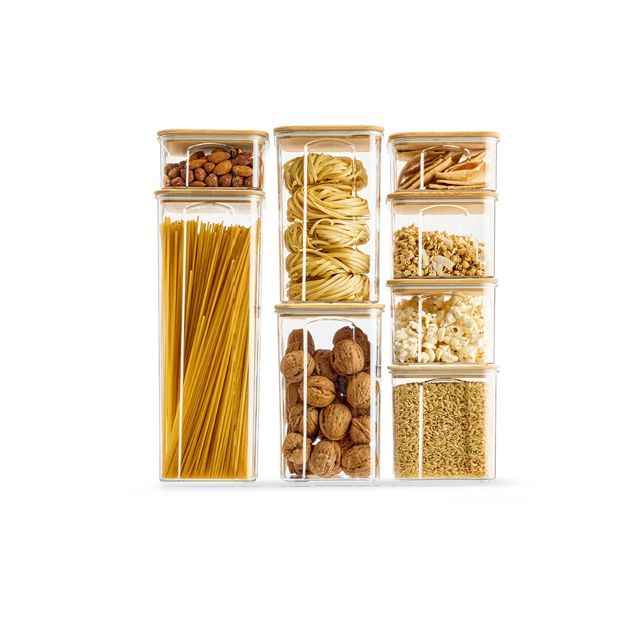 Bamboo Lid Food Storage Set, 8 Piece - Anko