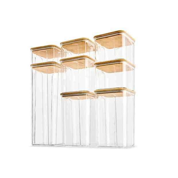 Bamboo Lid Food Storage Set, 8 Piece - Anko