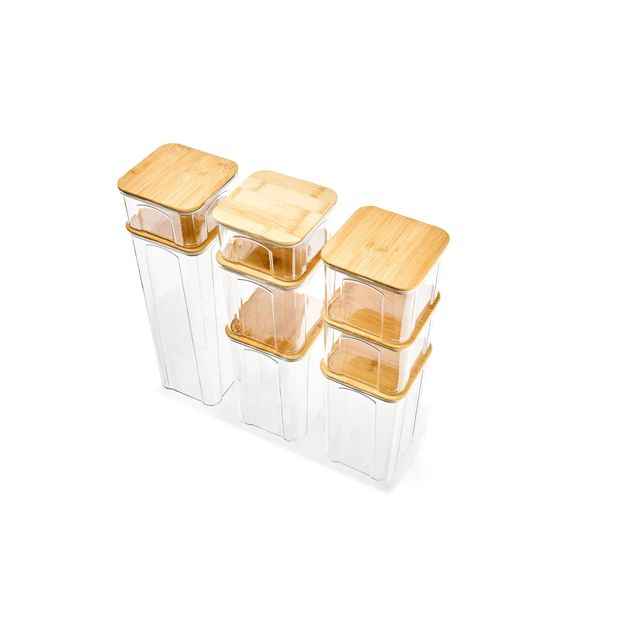 Bamboo Lid Food Storage Set, 8 Piece - Anko