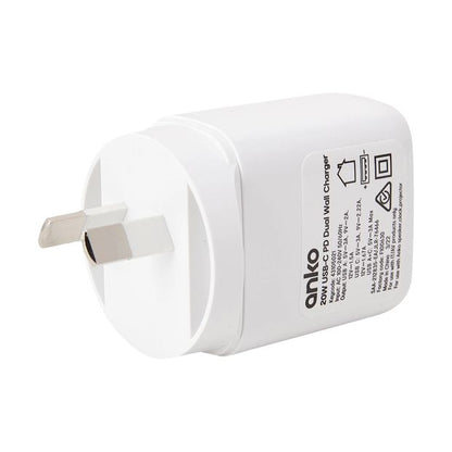 20W Wall Charger USB & USB-C - Anko