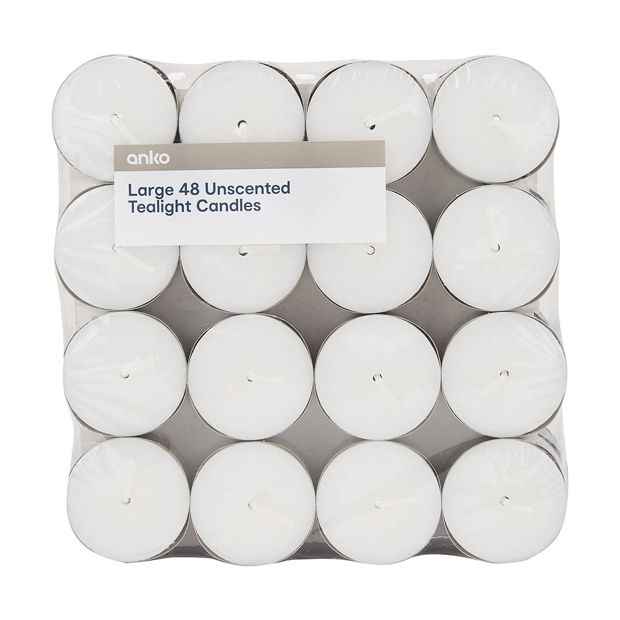 Unscented Tealight Candles, 48 Pack