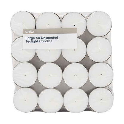 Unscented Tealight Candles, 48 Pack