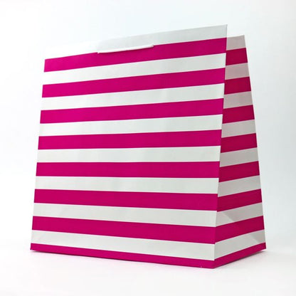 Connections from Hallmark Extra Large Gift Bag - Pink & White Stripes