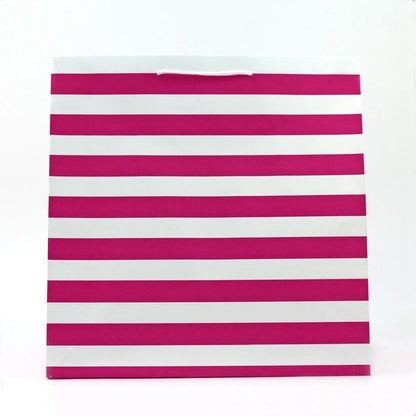 Connections from Hallmark Extra Large Gift Bag - Pink & White Stripes