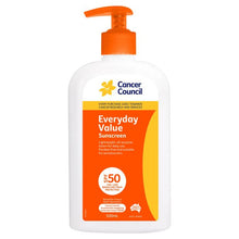 Cancer Council Everyday Value SPF50 Sunscreen 500ml - Aloe Vera and Vitamin E
