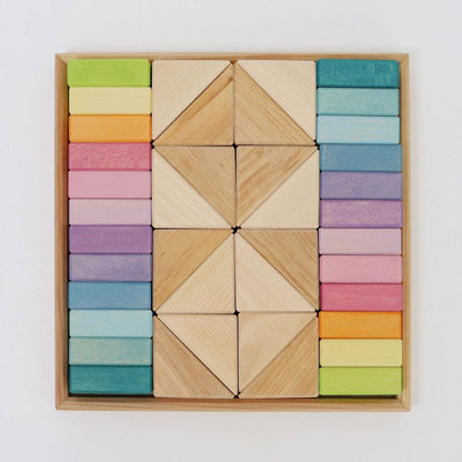 Grimm's Pastel Duo Wooden Toys Baby Toddler Toys Building Blocks Gifting Idea for 12m+