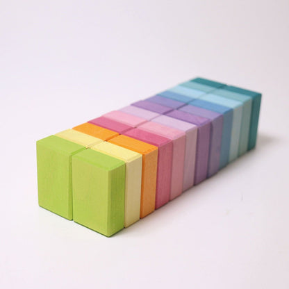 Grimm's Pastel Duo Wooden Toys Baby Toddler Toys Building Blocks Gifting Idea for 12m+