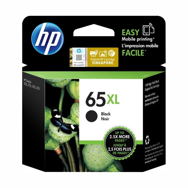 65XL High Yeild Original Ink Cartridge, Black - HP