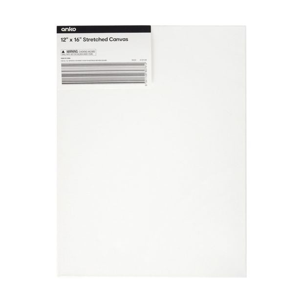 12in. x 16in. Deep Edge Stretched Canvas, 3 pack - Anko