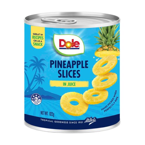 DOLE PINEAPPLE SLICES IN JUICE 822G