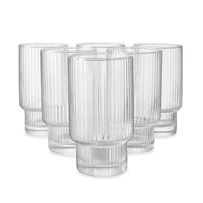 Linear Highball Glasses, Set of 6 - Anko
