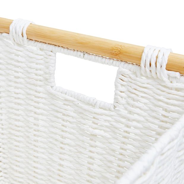 Rectangle Bamboo Handle Basket - Anko