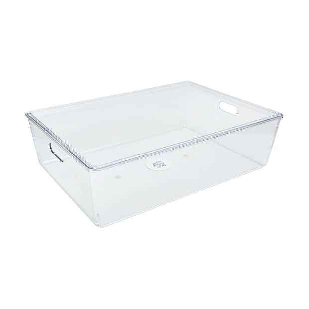 26L Smooth and Shiny Plastic Tub, Clear - Anko