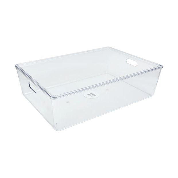 26L Smooth and Shiny Plastic Tub, Clear - Anko