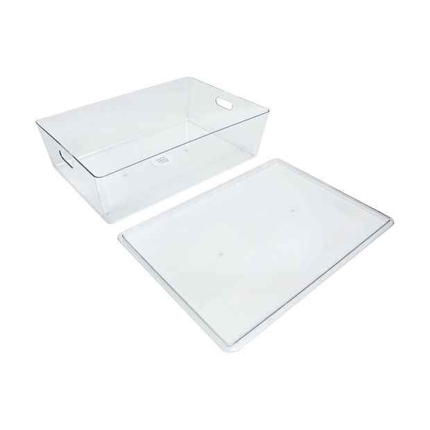 26L Smooth and Shiny Plastic Tub, Clear - Anko