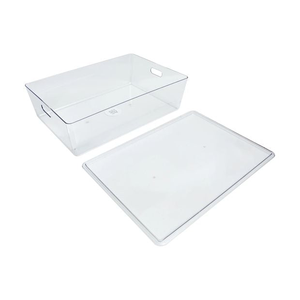 26L Smooth and Shiny Plastic Tub, Clear - Anko
