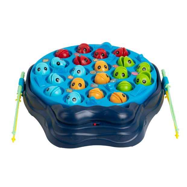 Kids' Fishing Game with Rotating Pond, 4 Rods, 21 Fish
