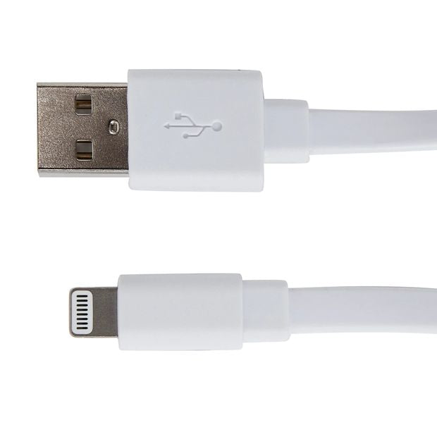 Short Noodle USB to Lightning Cable, 0.22m, White - Anko