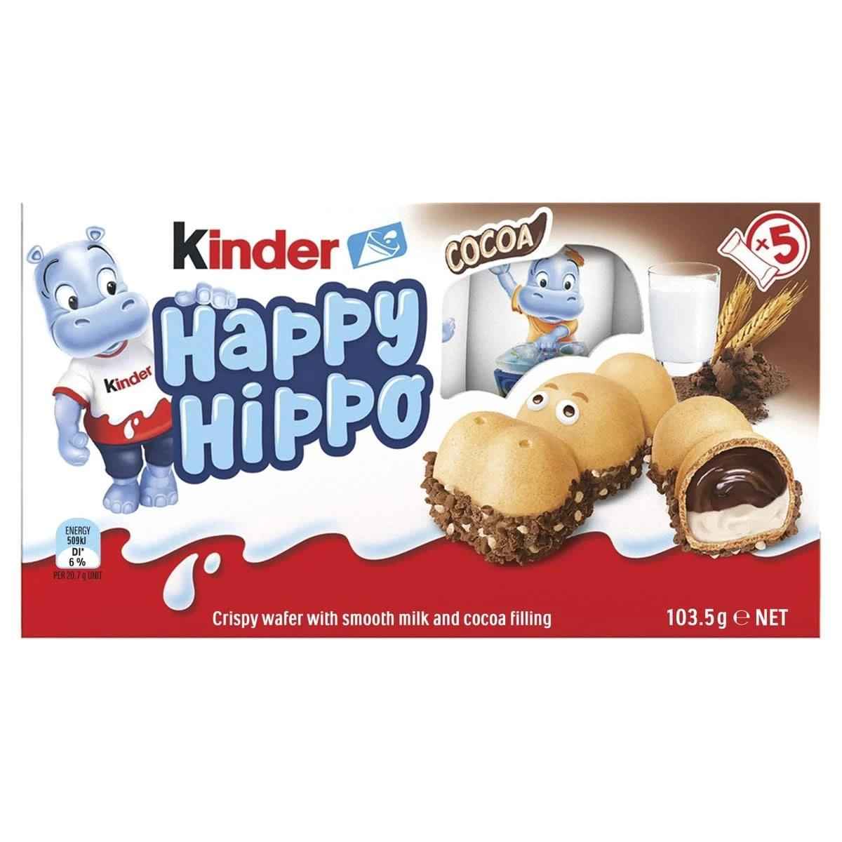 5 Pack Kinder Happy Hippo Cocoa Biscuit 103.5g