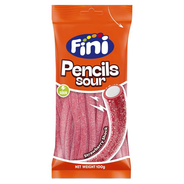Fini Strawberry Shock Sour Pencils - 100g