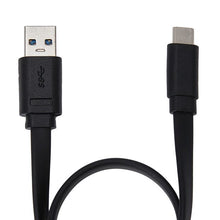 USB-A to USB-C Short Noodle Black Cable, 30cm - Anko
