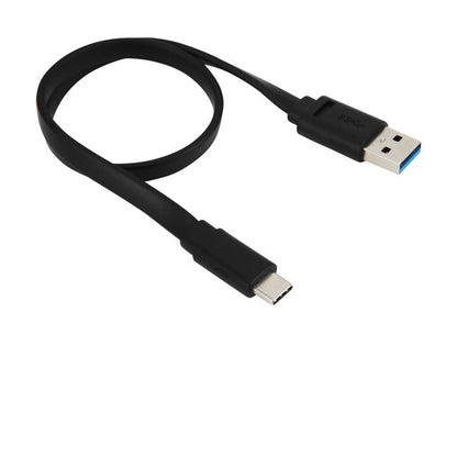 USB-A to USB-C Short Noodle Black Cable, 30cm - Anko